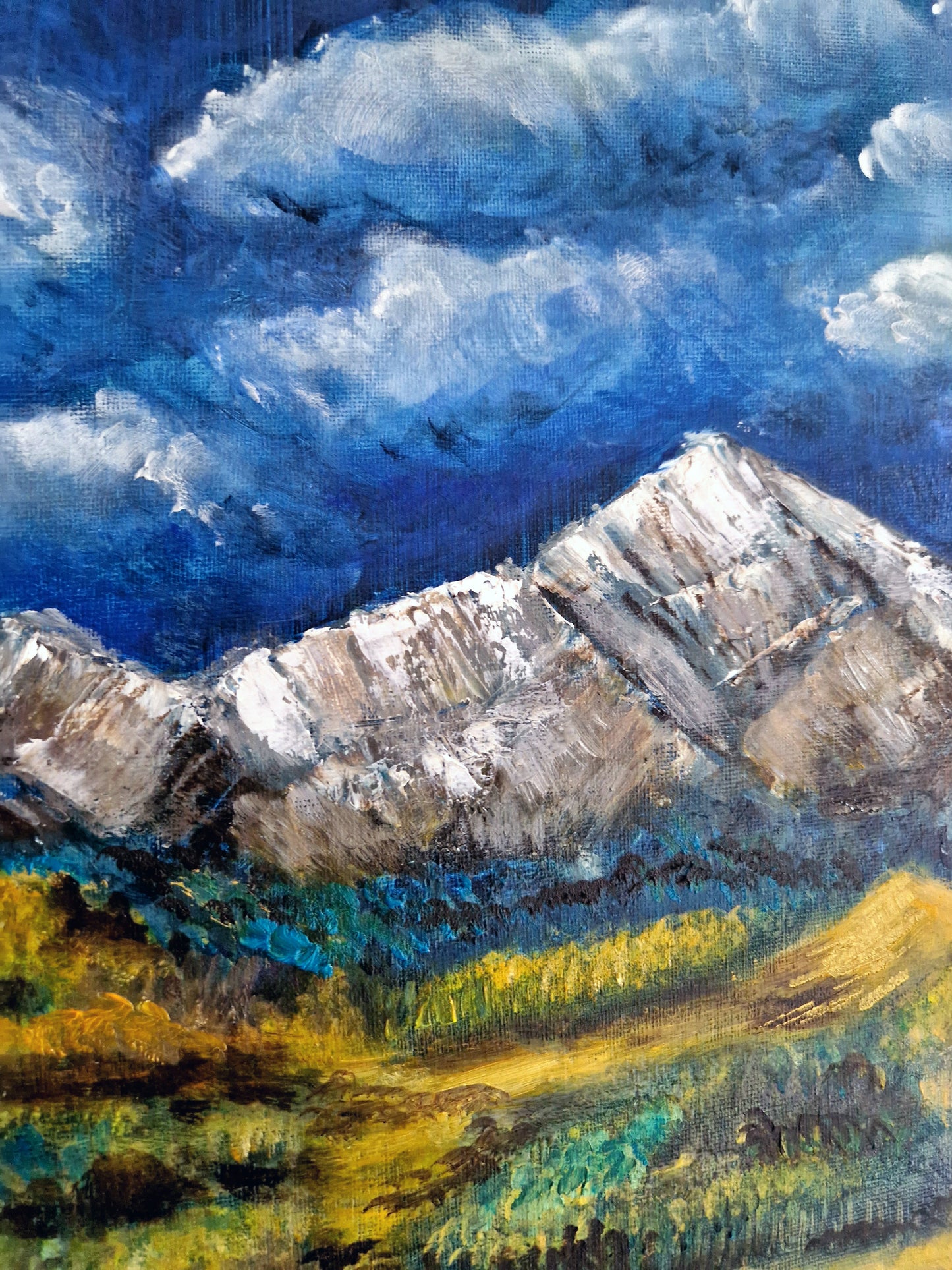 "Colorado Mountains" Original Mixed Media Painting 40x50cm