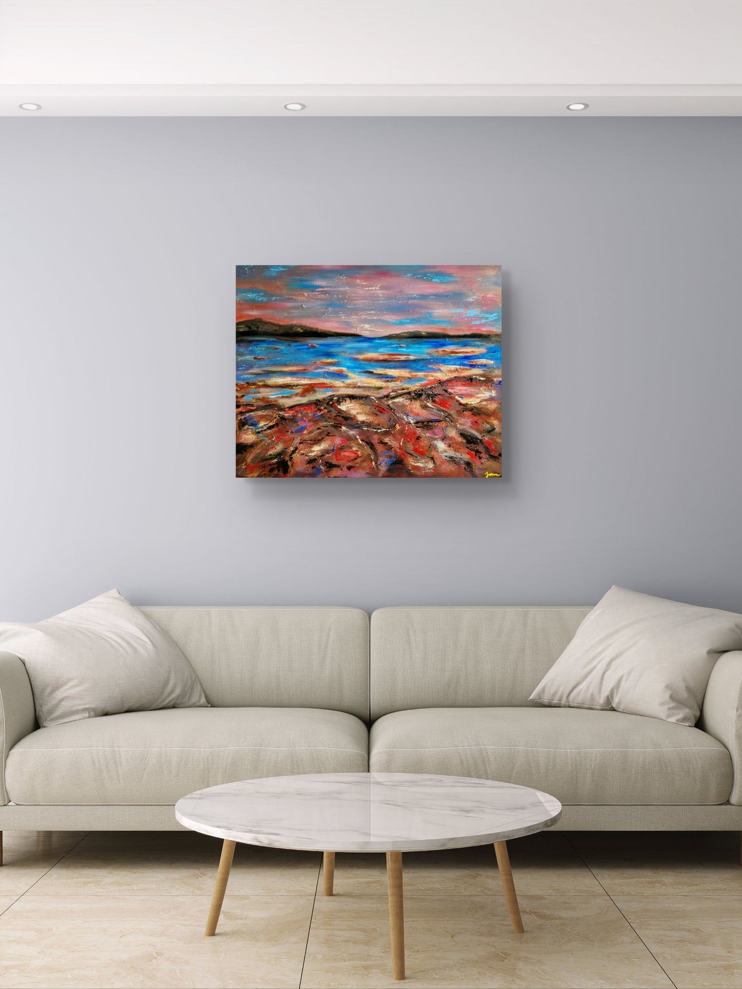 "The Quiet Between Fires" Original Mixed Media Painting 100x80cm