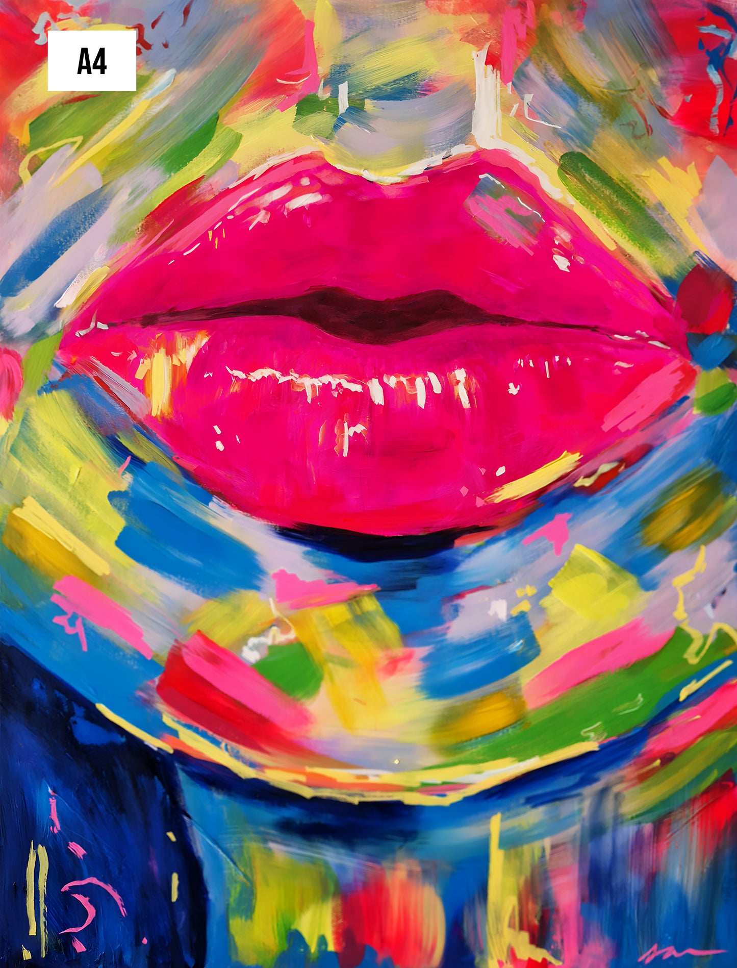Electric Lips A4 Art Print