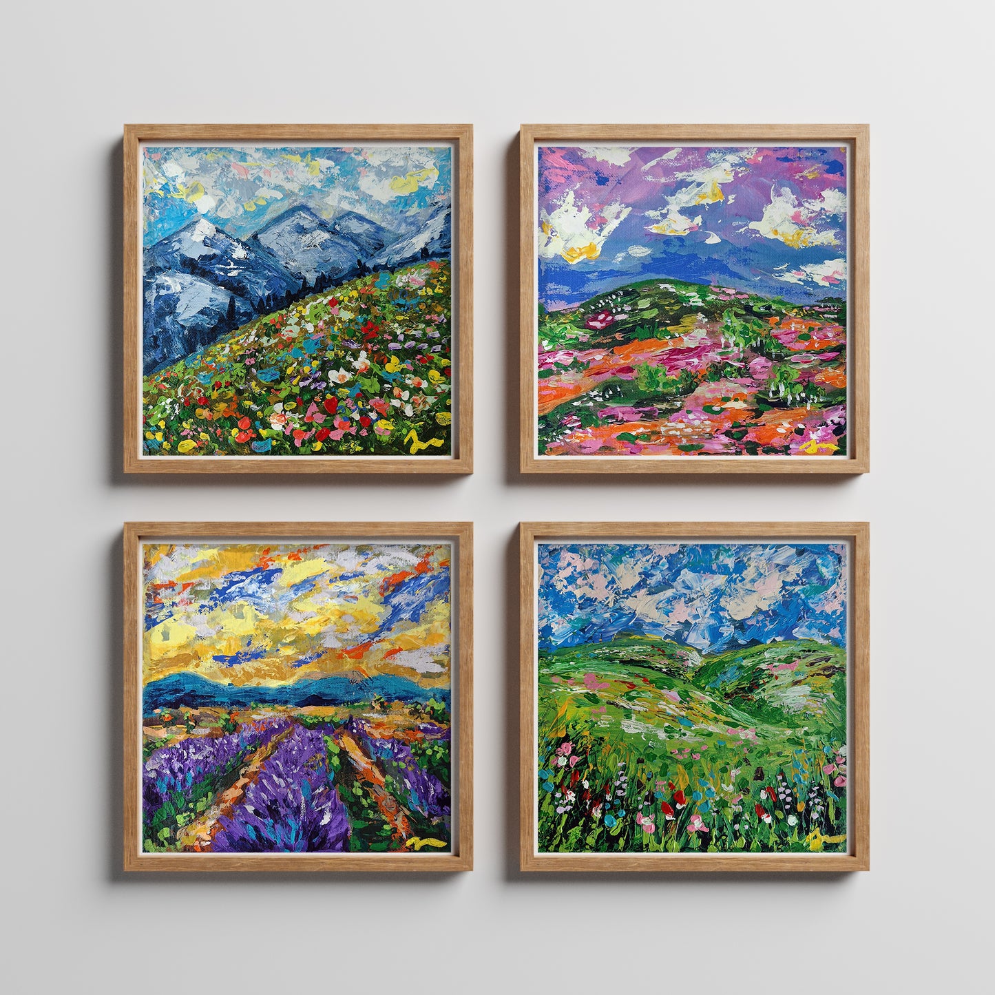 "Spring Unfolding" Original Acrylic Painting 20x20cm