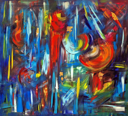 "Cobalt Jungle" Original Acrylic Painting 100x90cm