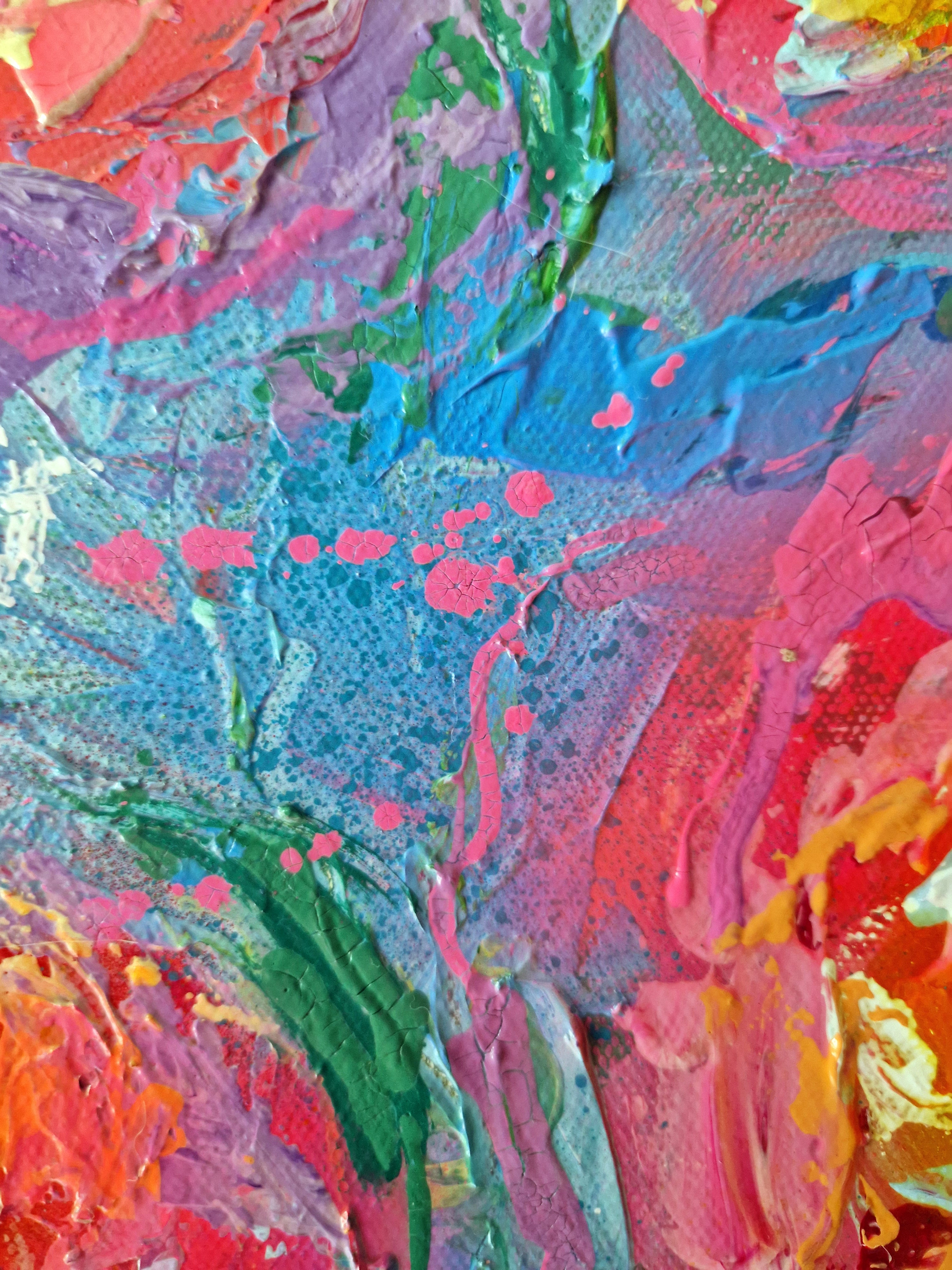 絵画 Acrylic painting A3 Zurich Fountain in Spring