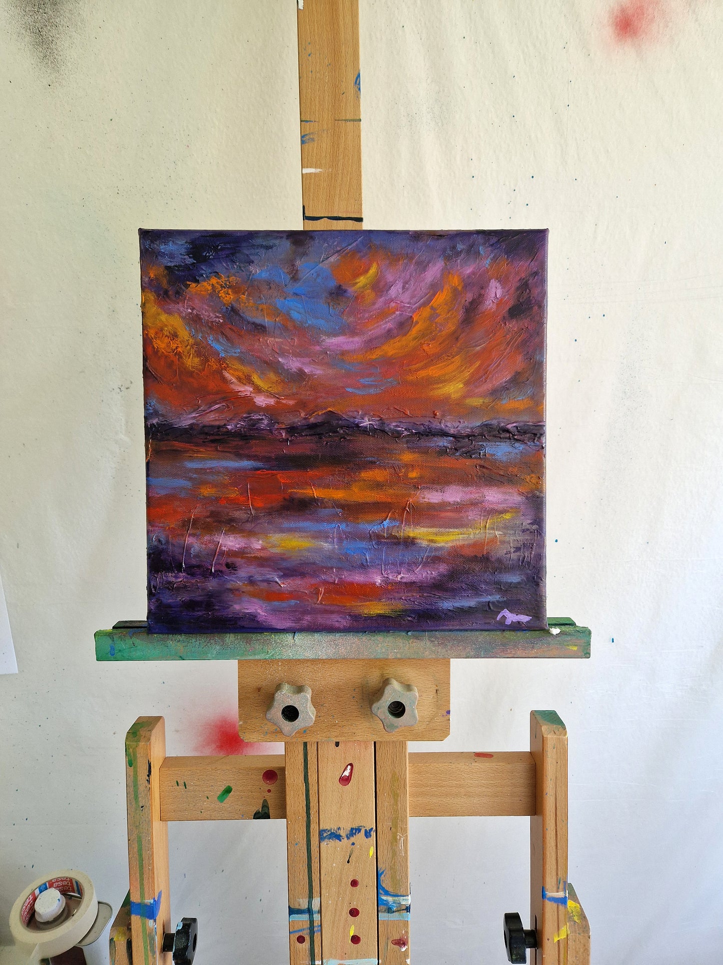 "Where Intensity Finds Its Truth" Original Mixed Media Painting 30x30cm