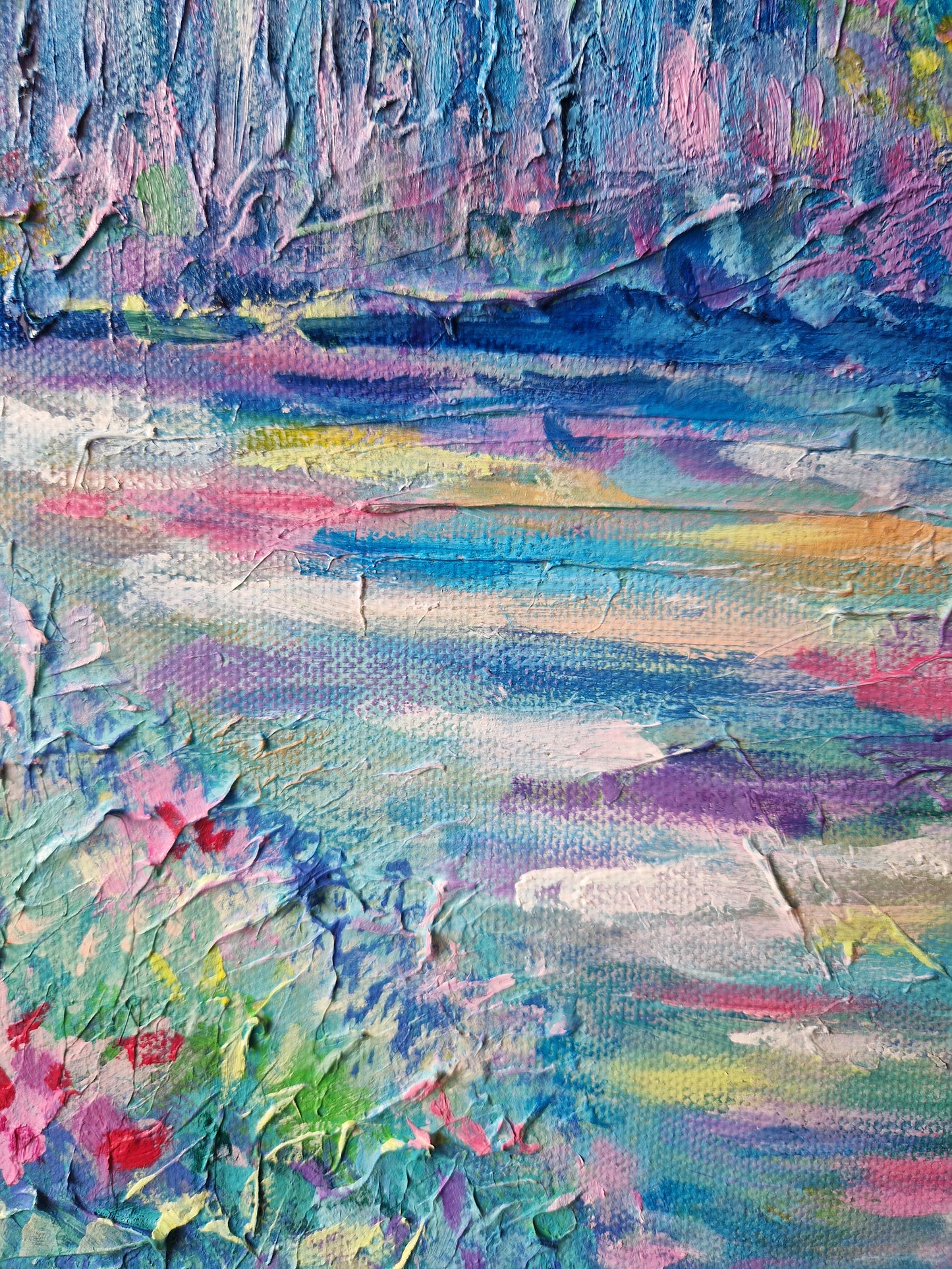 "At the Edge of Intensity" Original Mixed Media Painting 30x30cm