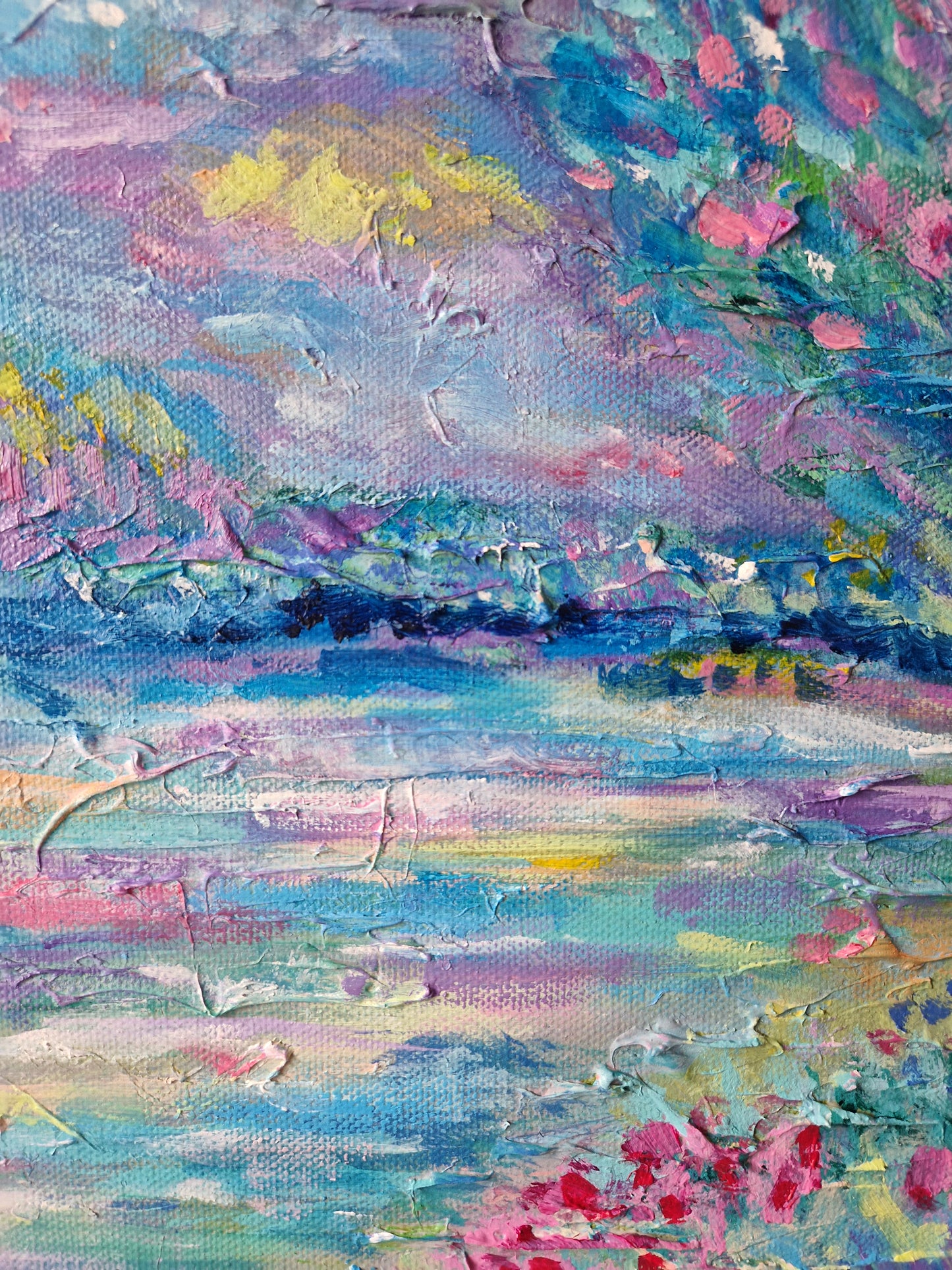 "At the Edge of Intensity" Original Mixed Media Painting 30x30cm