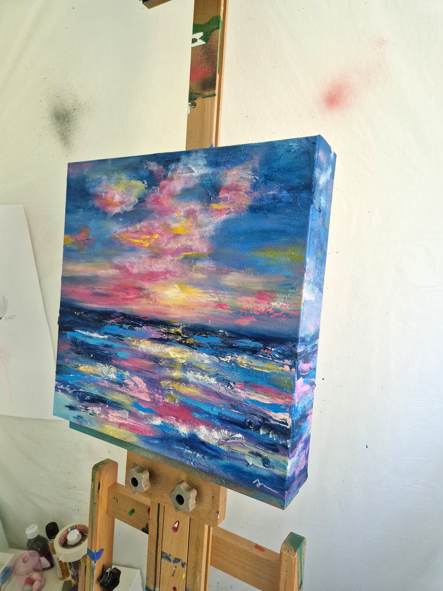 "Tranquility in Disguise" Original Mixed Media Painting 40x40cm