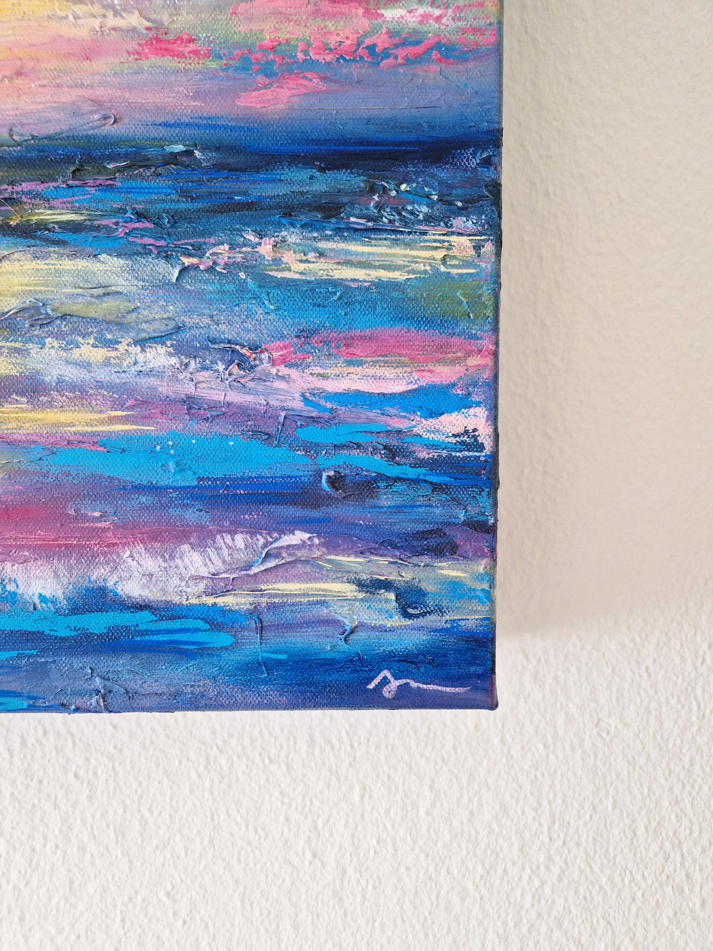 "Tranquility in Disguise" Original Mixed Media Painting 40x40cm
