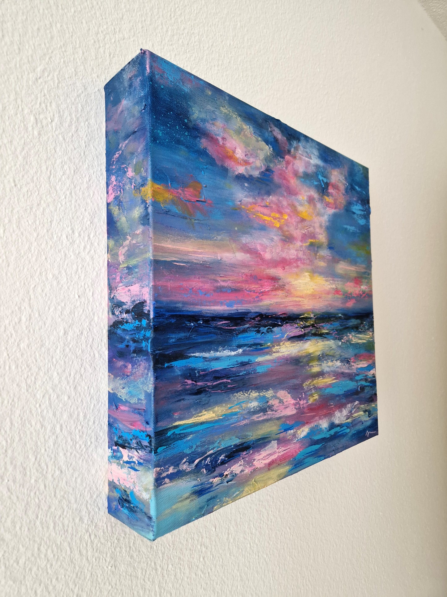 "Tranquility in Disguise" Original Mixed Media Painting 40x40cm
