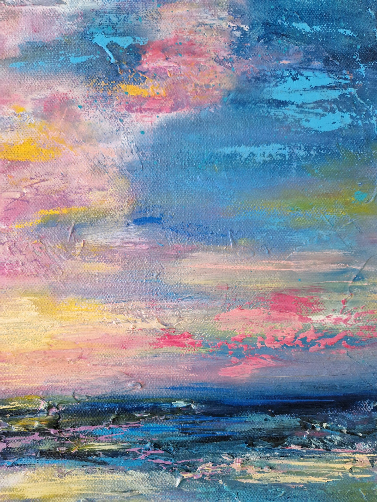 "Tranquility in Disguise" Original Mixed Media Painting 40x40cm