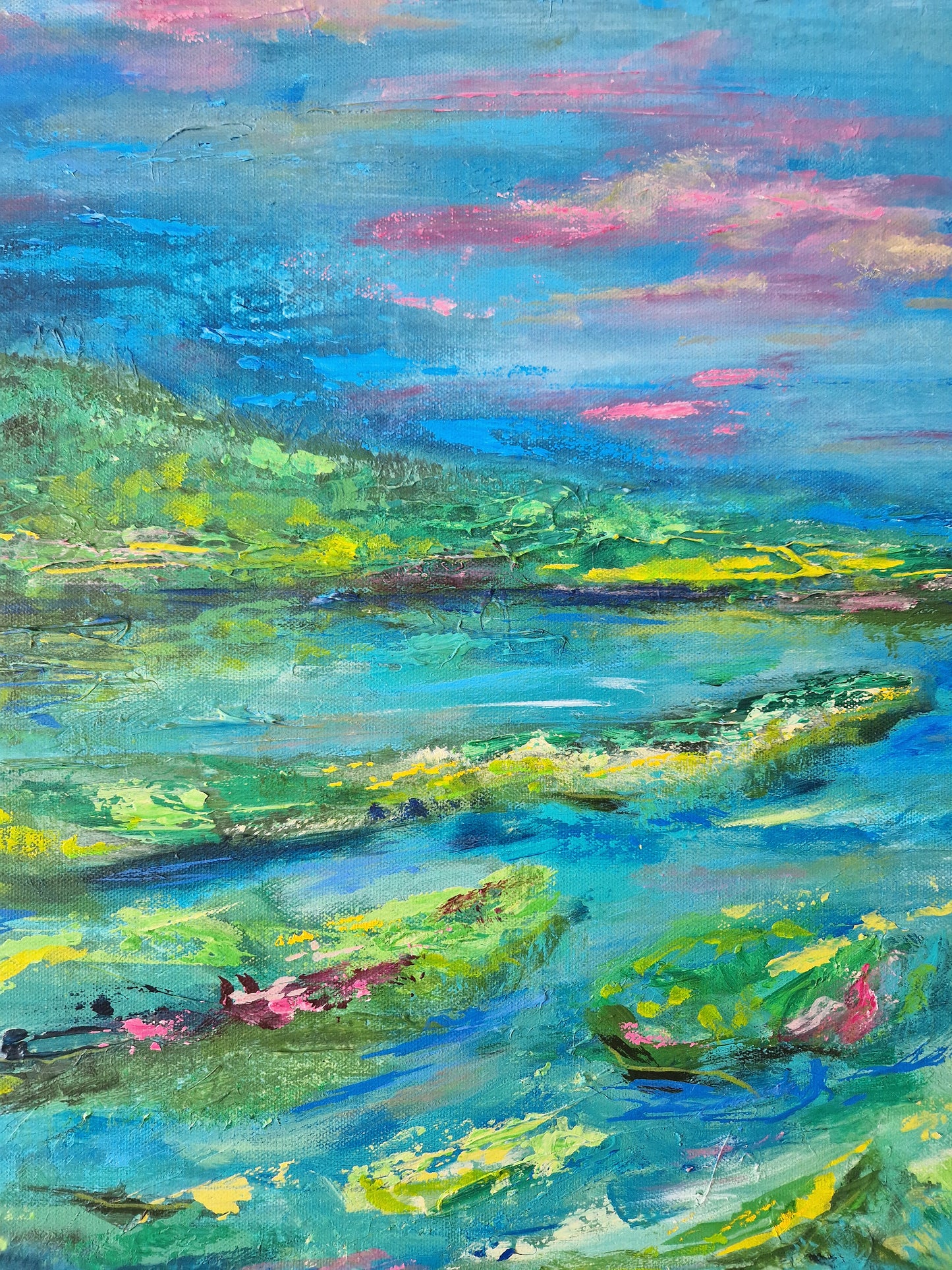 "Love Floated Here Once" Original Mixed Media Painting 80x60cm