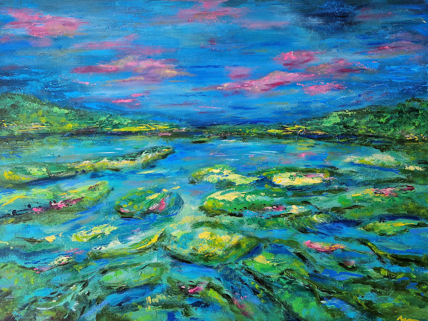 "Love Floated Here Once" Original Mixed Media Painting 80x60cm