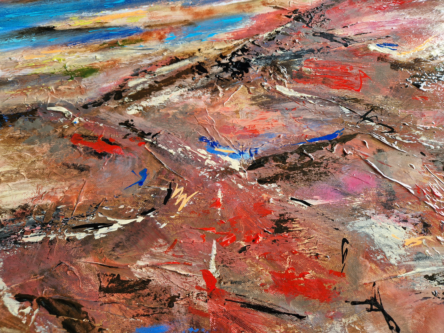 "The Quiet Between Fires" Original Mixed Media Painting 100x80cm