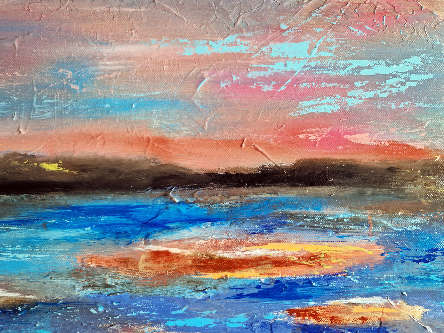 "The Quiet Between Fires" Original Mixed Media Painting 100x80cm