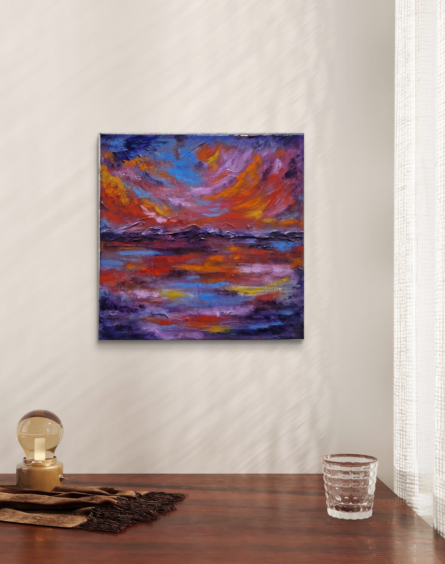"Where Intensity Finds Its Truth" Original Mixed Media Painting 30x30cm