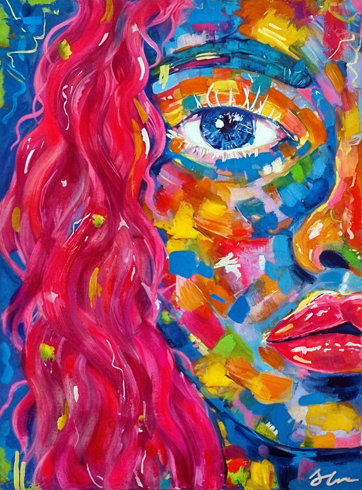 Electric Affair Original Mixed Media Painting 60x80cm