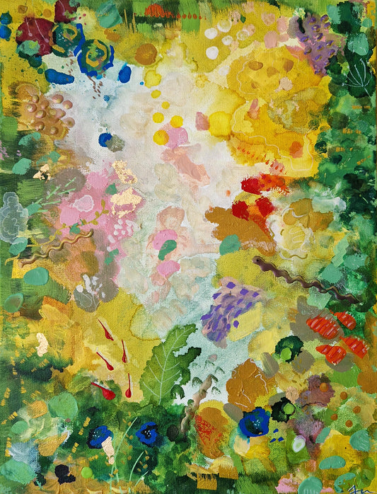 "The End of Summer in Feusisberg" Set of 3 Original Mixed Media Paintings 30cm x 40cm