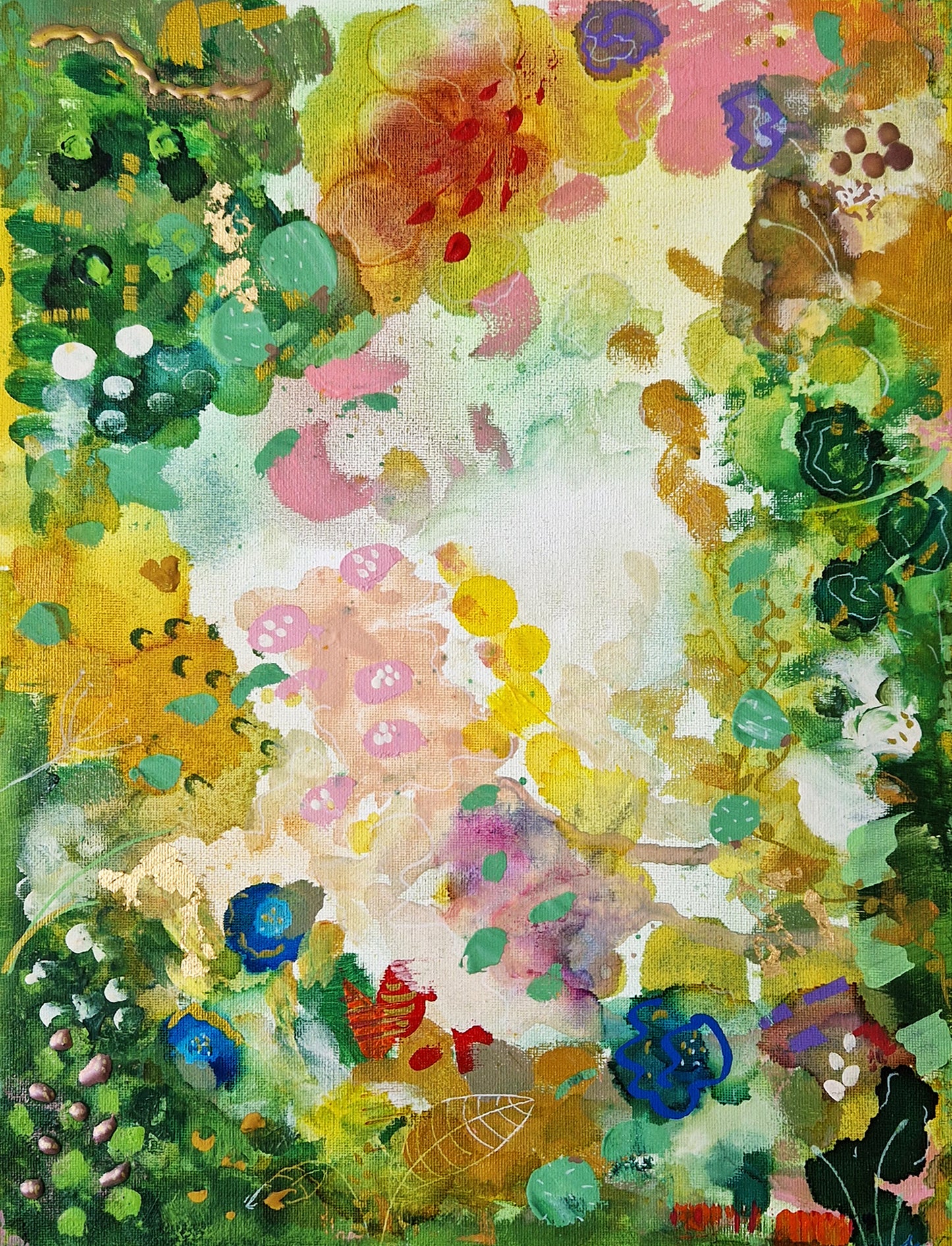 "The End of Summer in Feusisberg" Set of 3 Original Mixed Media Paintings 30cm x 40cm