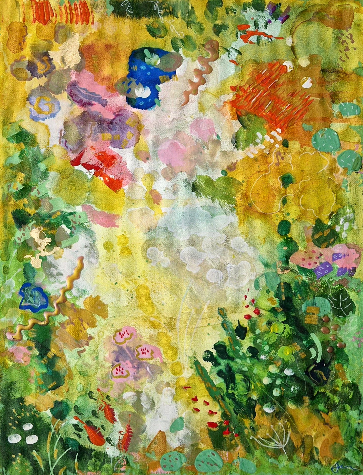 "The End of Summer in Feusisberg" Set of 3 Original Mixed Media Paintings 30cm x 40cm