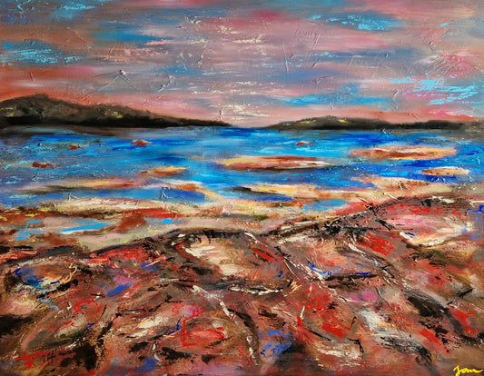 "The Quiet Between Fires" Original Mixed Media Painting 100x80cm