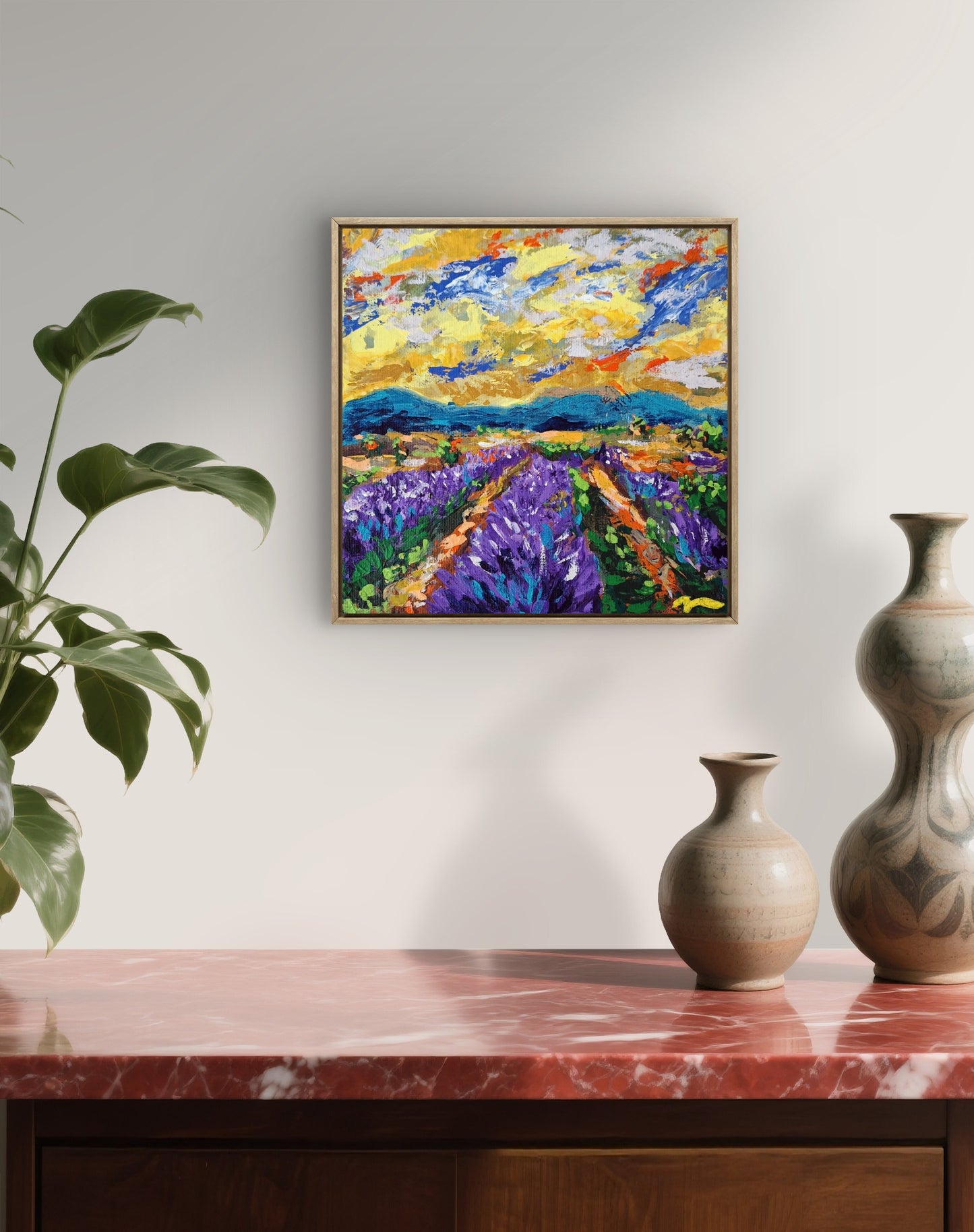 "The Violet Path" Original Acrylic Painting 20x20cm