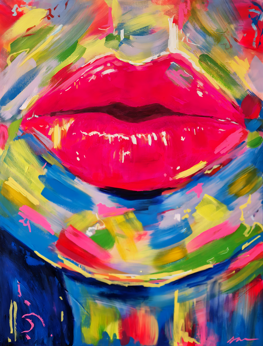 "Electric Lips" Original Acrylic Painting 60x80cm