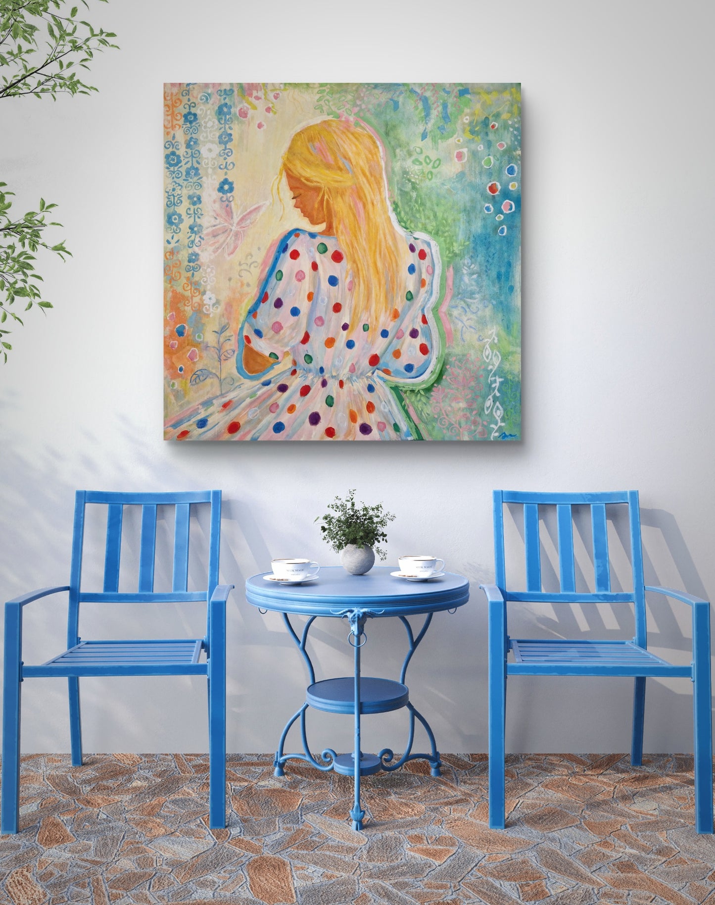 "Slavic Meadows" Original Acrylic Painting 80x80cm