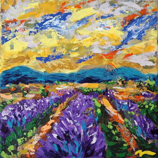 "The Violet Path" Original Acrylic Painting 20x20cm
