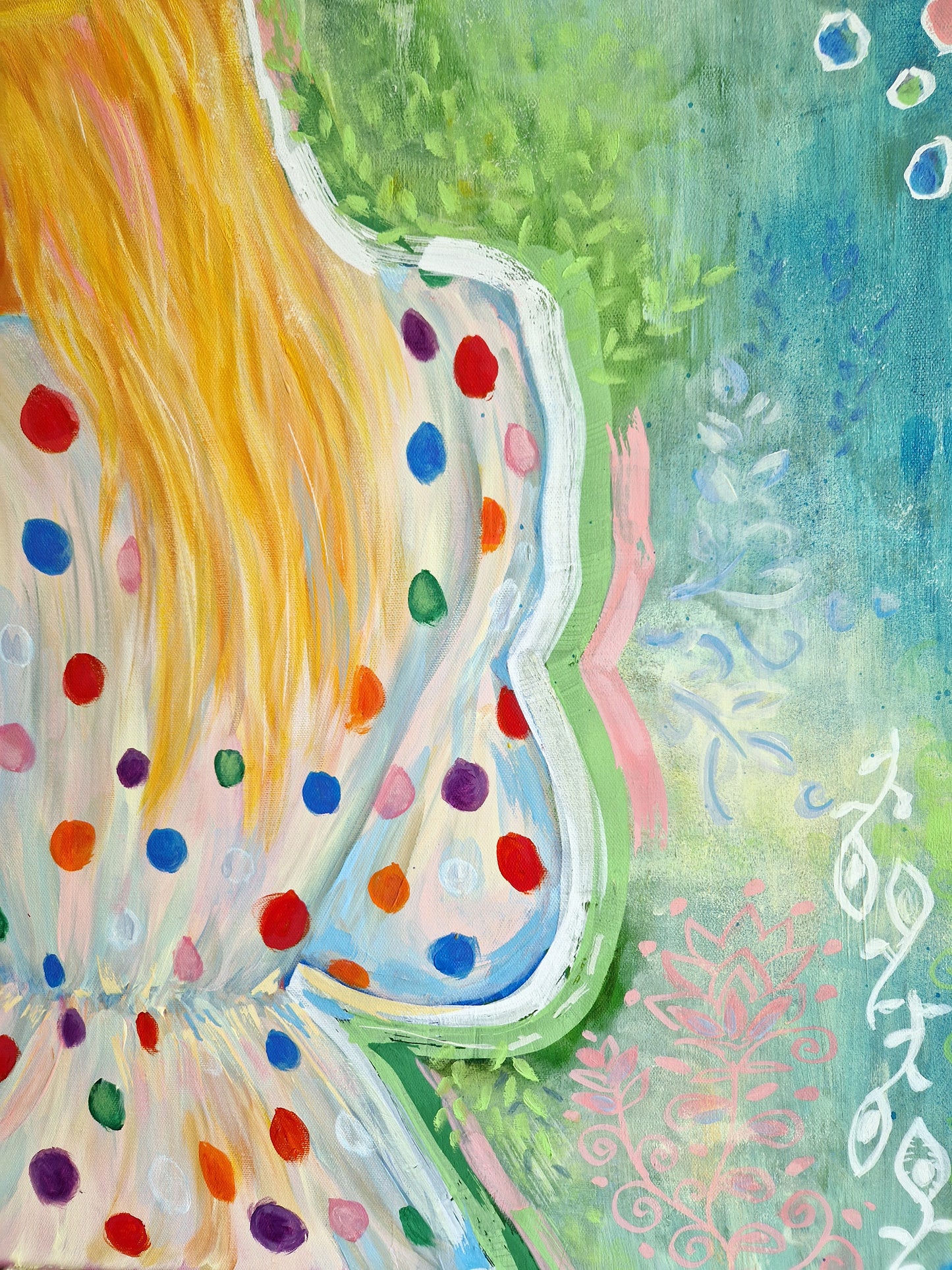 "Slavic Meadows" Original Mixed Media Painting 80x80cm